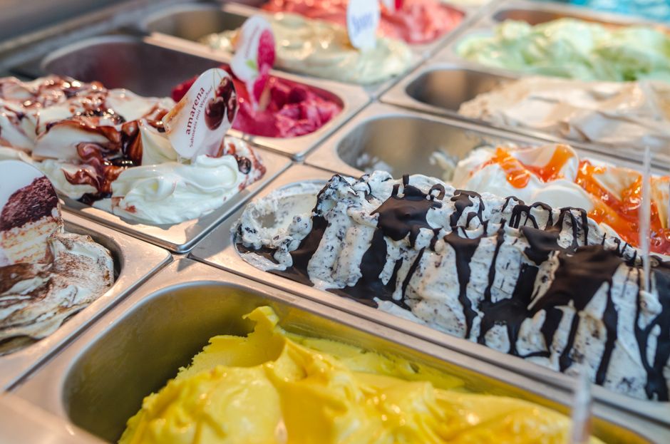 Premium ice cream shop with seating area