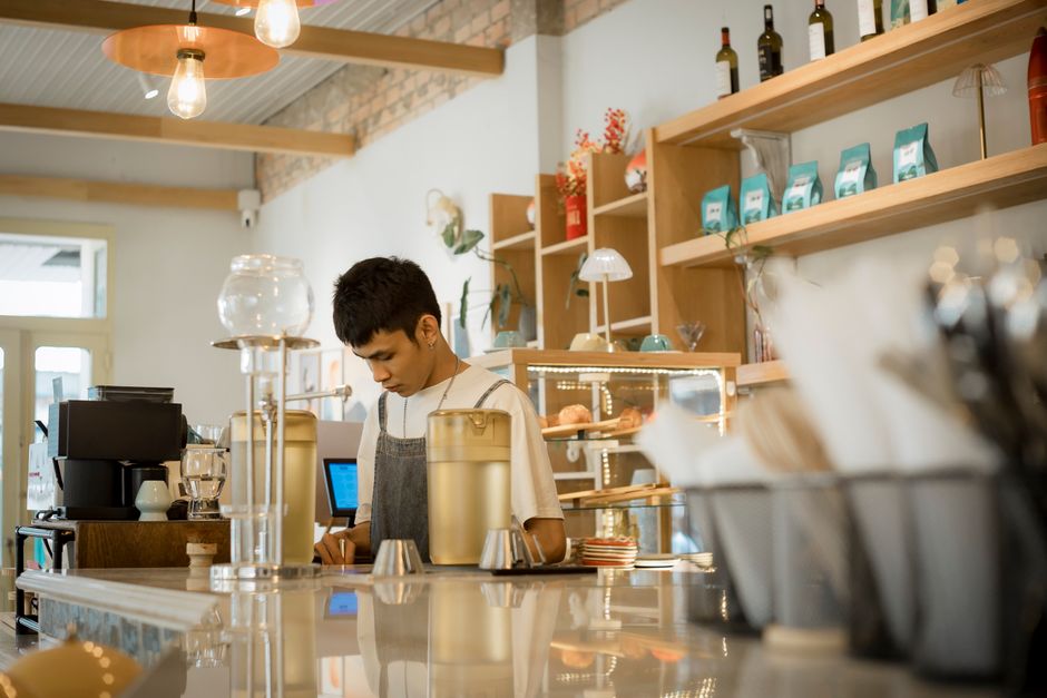 Cafe setting with artisan details
