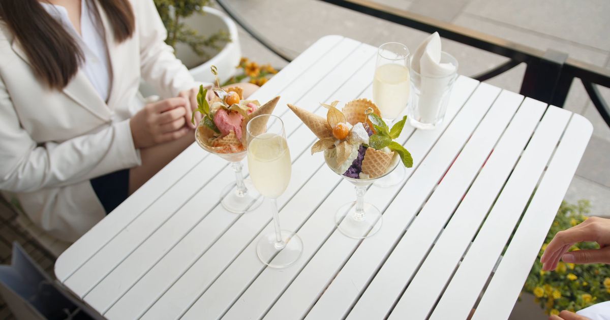Premium ice cream presentation and selection
